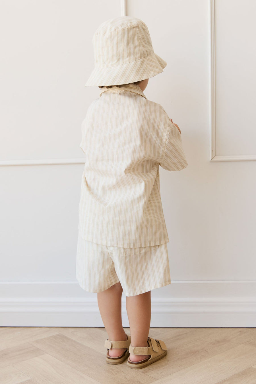 Organic Cotton Silas Short - Variegated Stripe Foam Childrens Short from Jamie Kay Australia