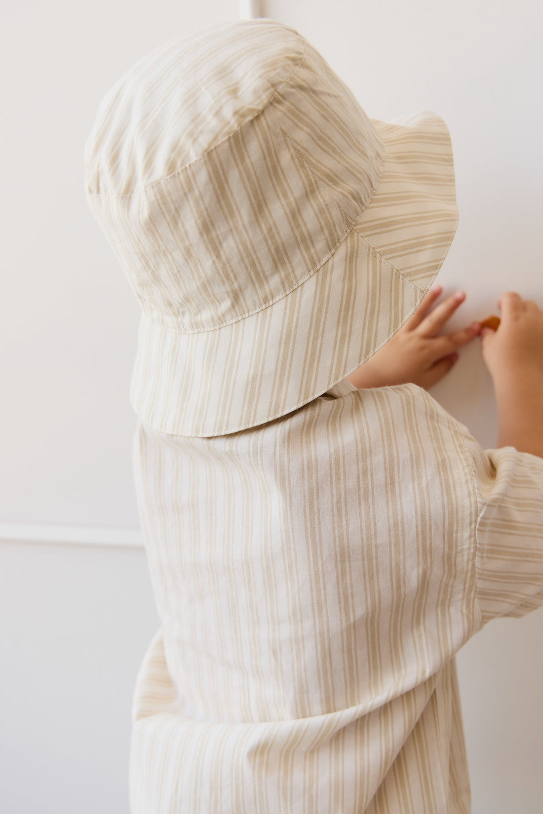 Organic Cotton Bucket Hat - Variegated Stripe Foam Childrens Hat from Jamie Kay Australia