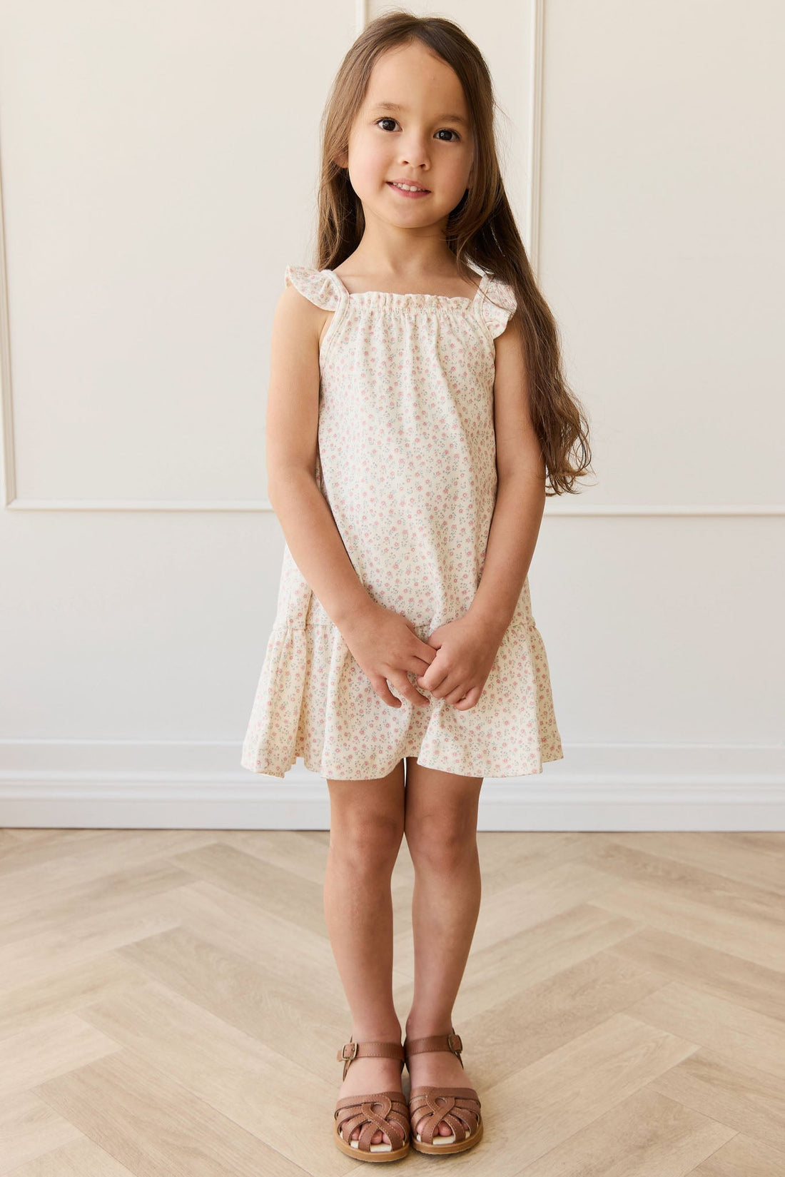 Organic Cotton Nelly Dress - Posy Garden Pink Childrens Dress from Jamie Kay Australia