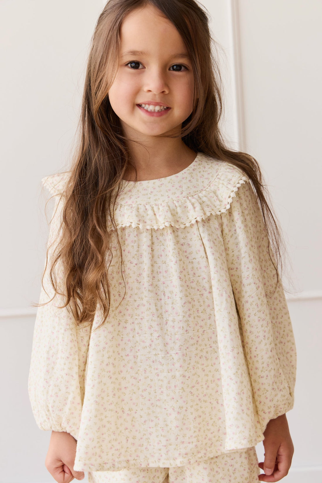 Organic Cotton Muslin Cleo Blouse - Pippa Pink Childrens Top from Jamie Kay Australia