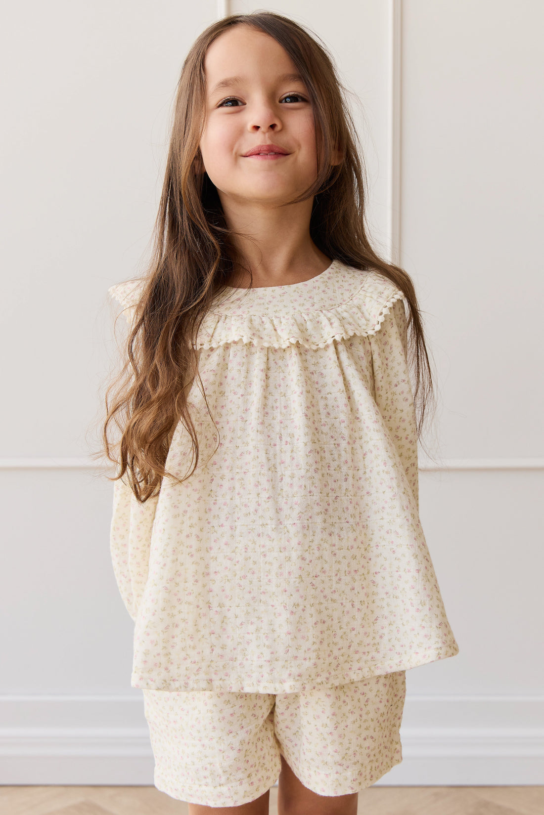 Organic Cotton Muslin Cleo Blouse - Pippa Pink Childrens Top from Jamie Kay Australia