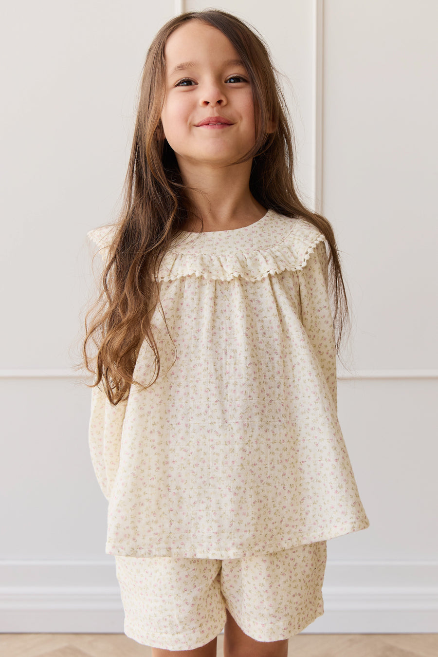 Organic Cotton Muslin Cleo Blouse - Pippa Pink Childrens Top from Jamie Kay Australia