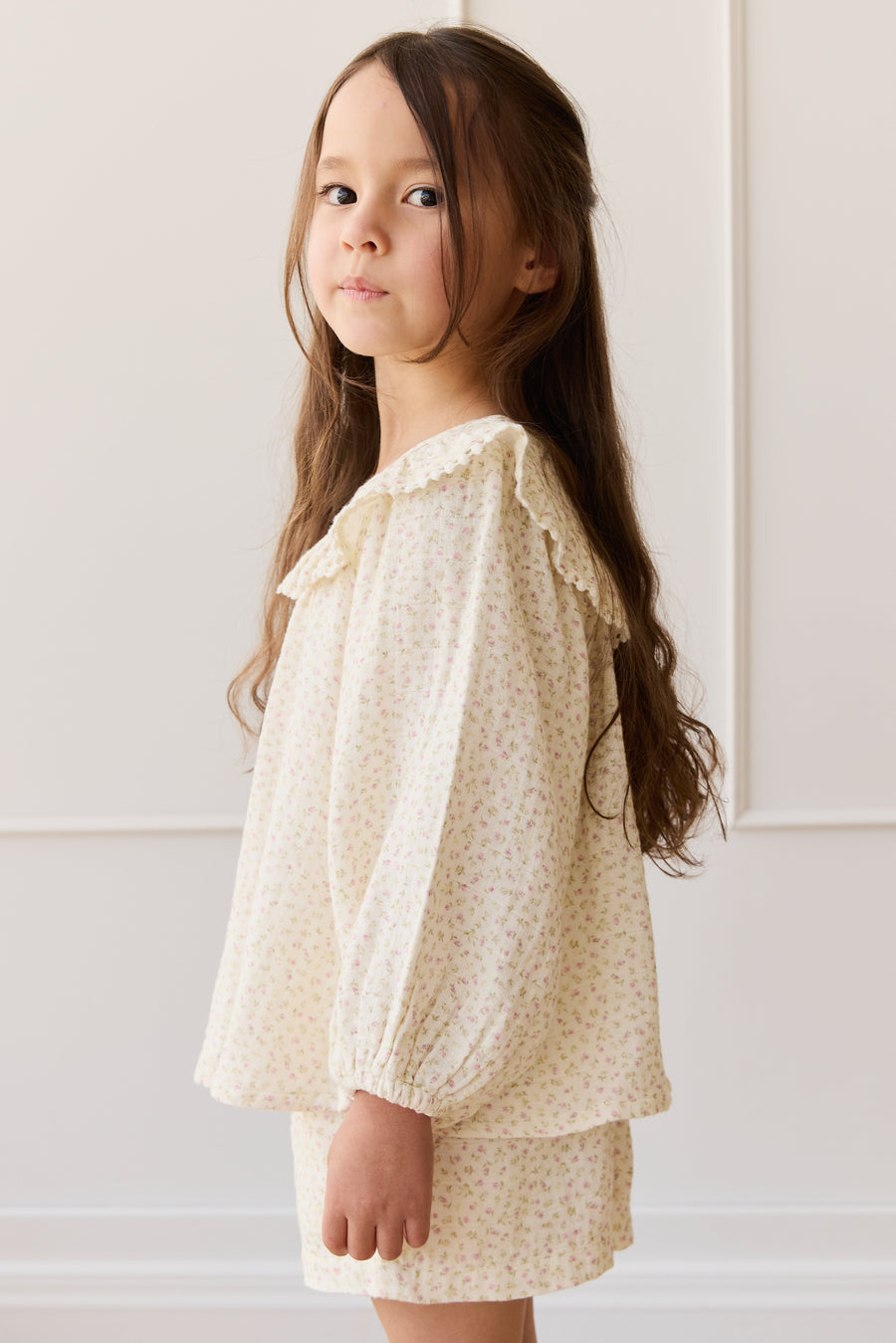 Organic Cotton Muslin Cleo Blouse - Pippa Pink Childrens Top from Jamie Kay Australia