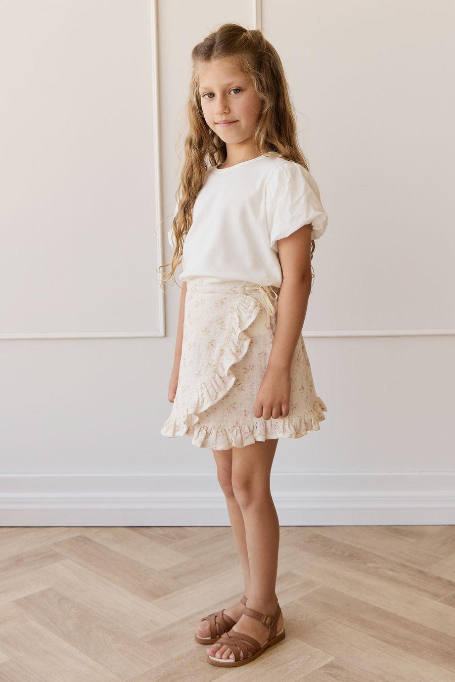 Organic Cotton Muslin Celine Skirt - Emelia Pink Childrens Skirt from Jamie Kay Australia