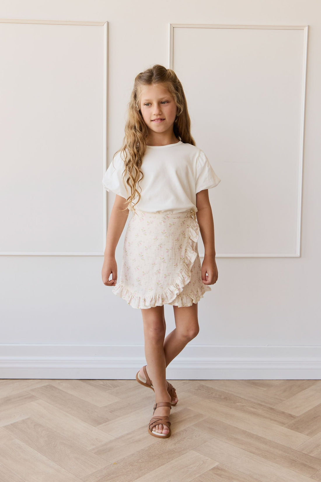 Organic Cotton Muslin Celine Skirt - Emelia Pink Childrens Skirt from Jamie Kay Australia
