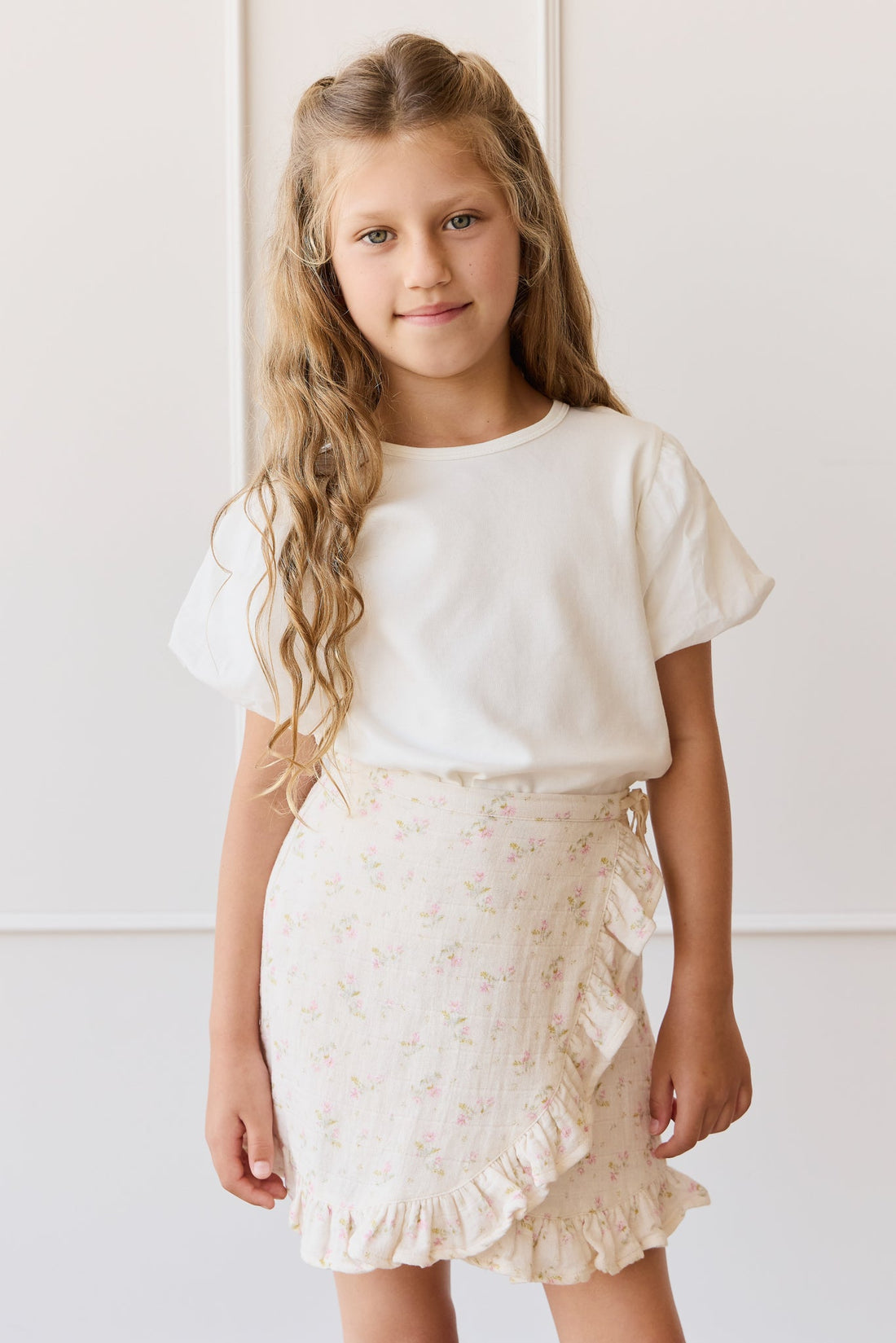 Organic Cotton Muslin Celine Skirt - Emelia Pink Childrens Skirt from Jamie Kay Australia