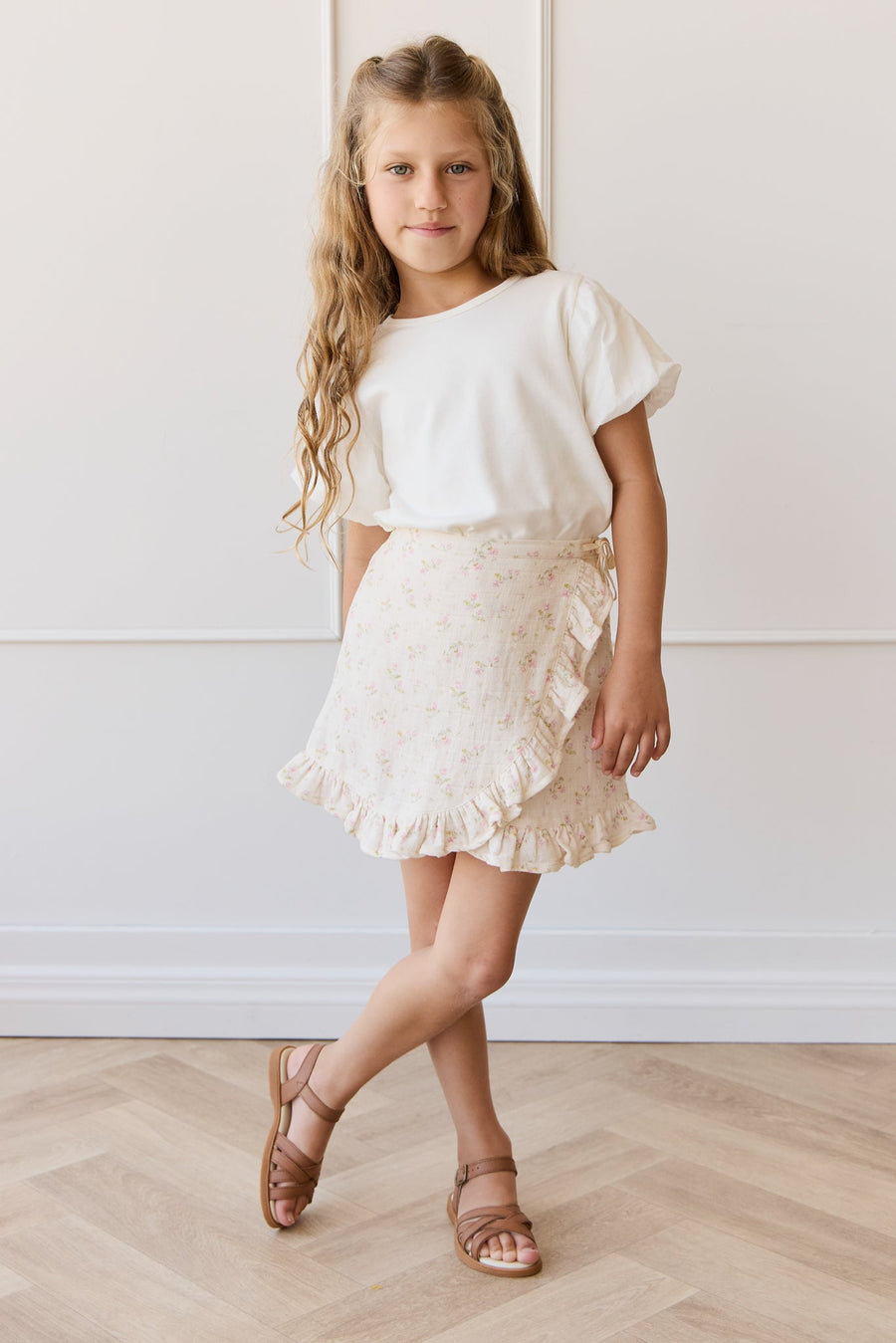 Organic Cotton Muslin Celine Skirt - Emelia Pink Childrens Skirt from Jamie Kay Australia