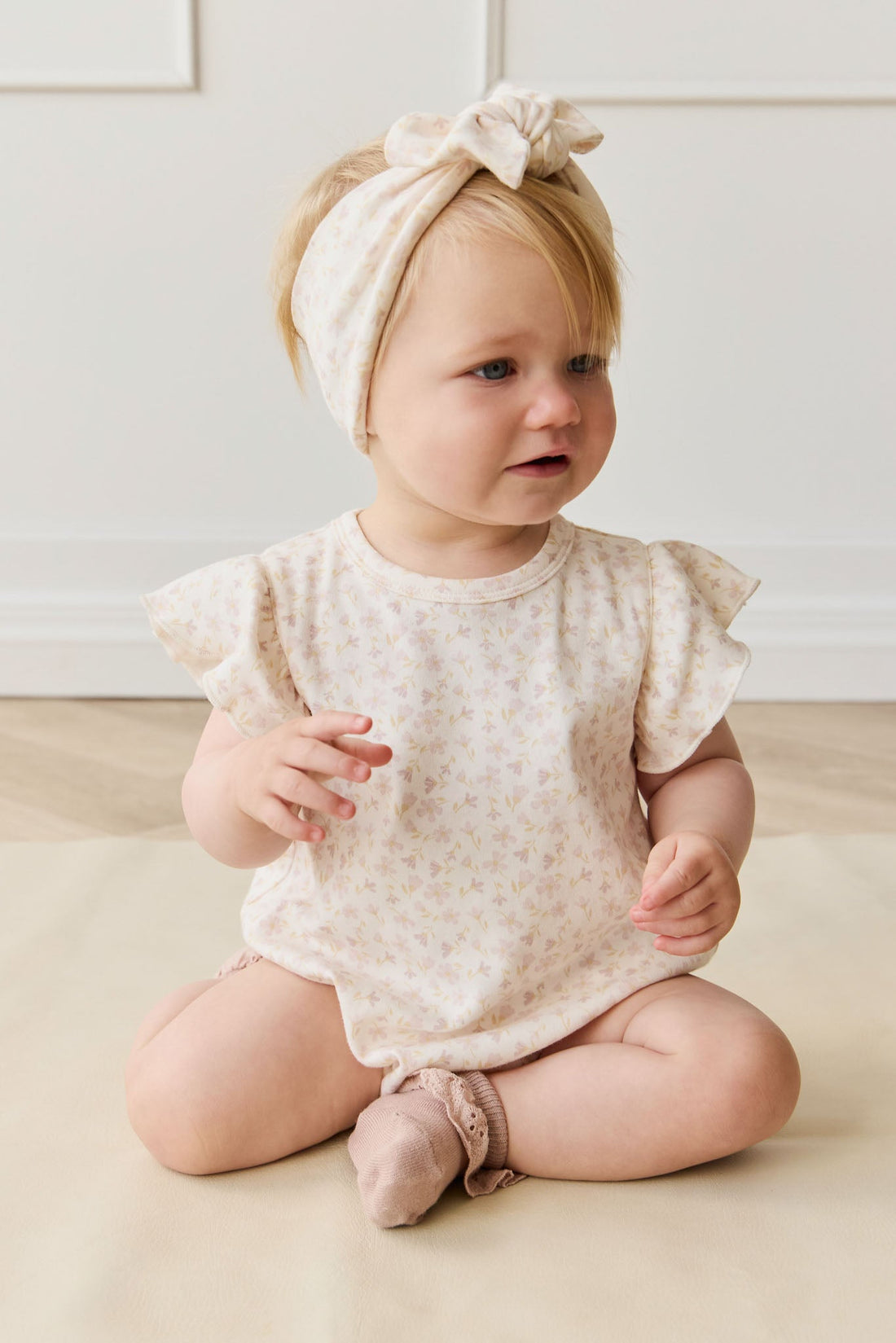 Organic Cotton Sage Onepiece - Aries Mauve Childrens Onepiece from Jamie Kay Australia