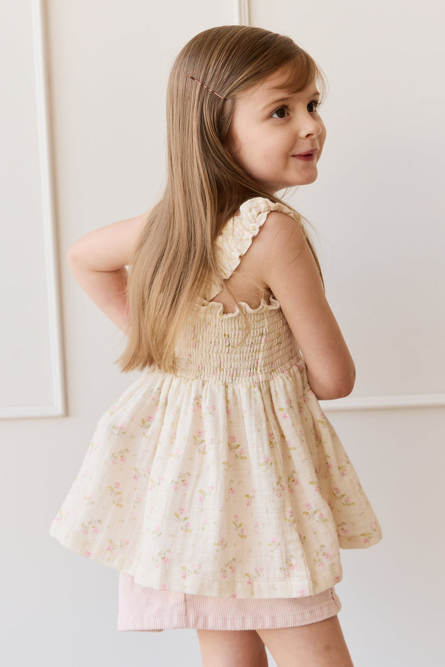 Organic Cotton Muslin Tiana Top - Emelia Pink Childrens Top from Jamie Kay Australia