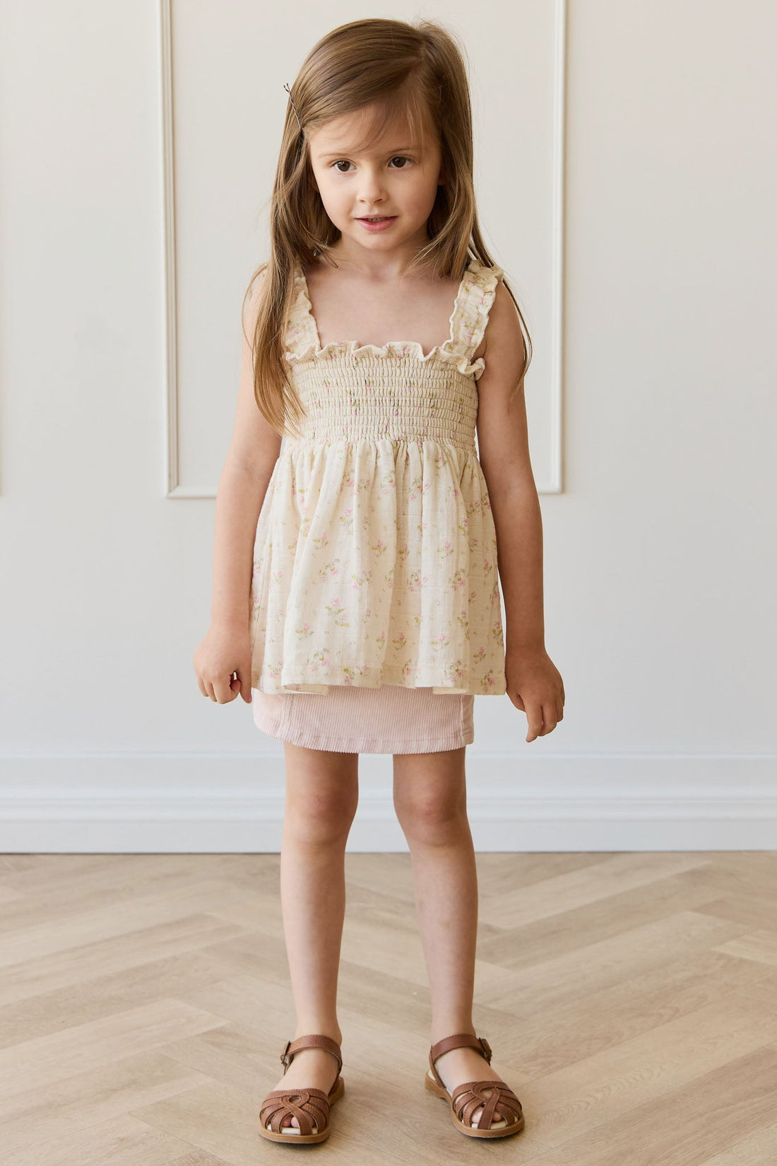 Organic Cotton Muslin Tiana Top - Emelia Pink Childrens Top from Jamie Kay Australia