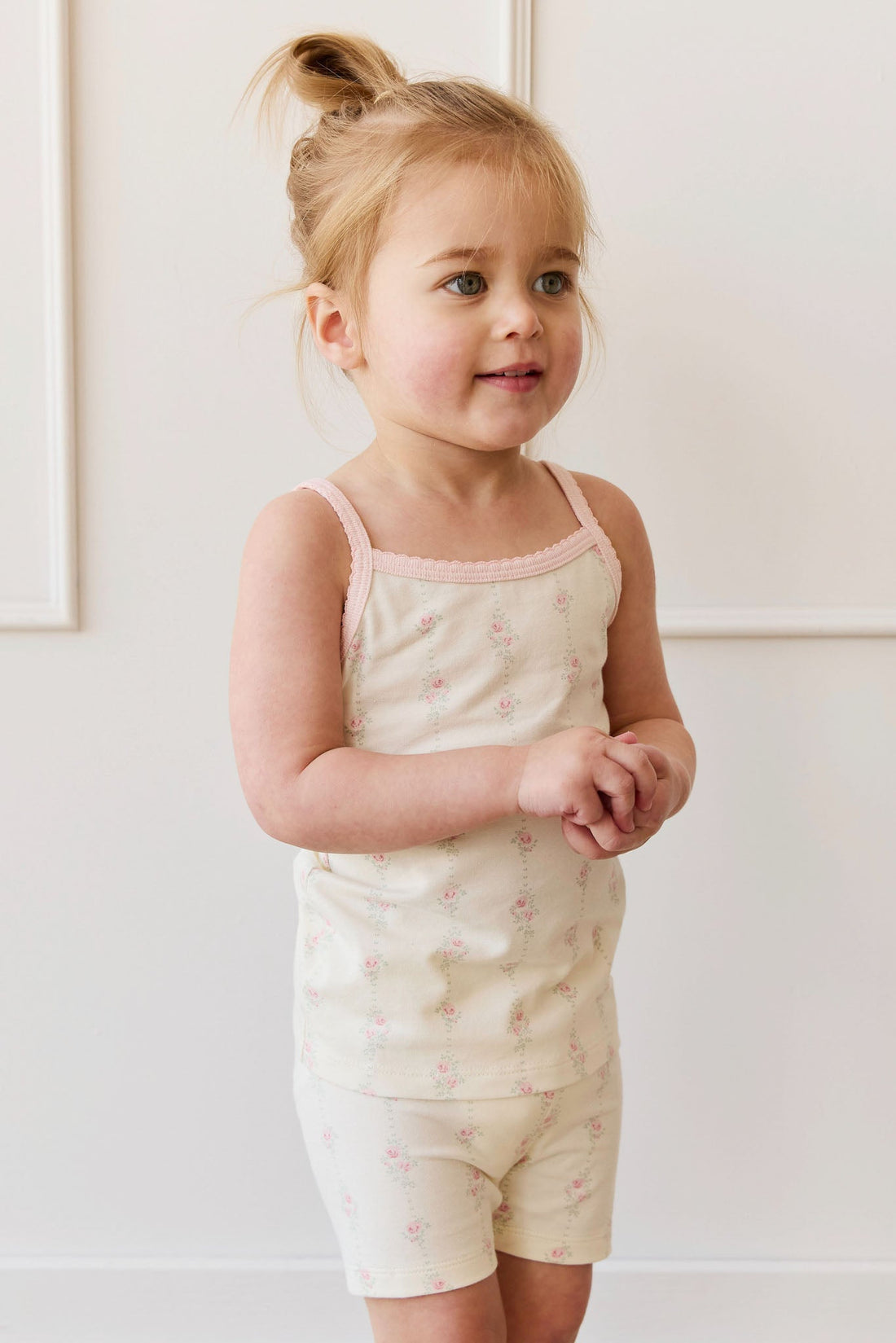 Organic Cotton Jolie Singlet Pyjama Set - Rose Trail Childrens Pyjama from Jamie Kay Australia