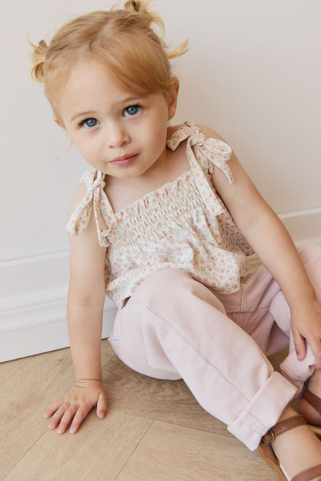 Organic Cotton Emmeline Top - Posy Garden Pink Childrens Top from Jamie Kay Australia