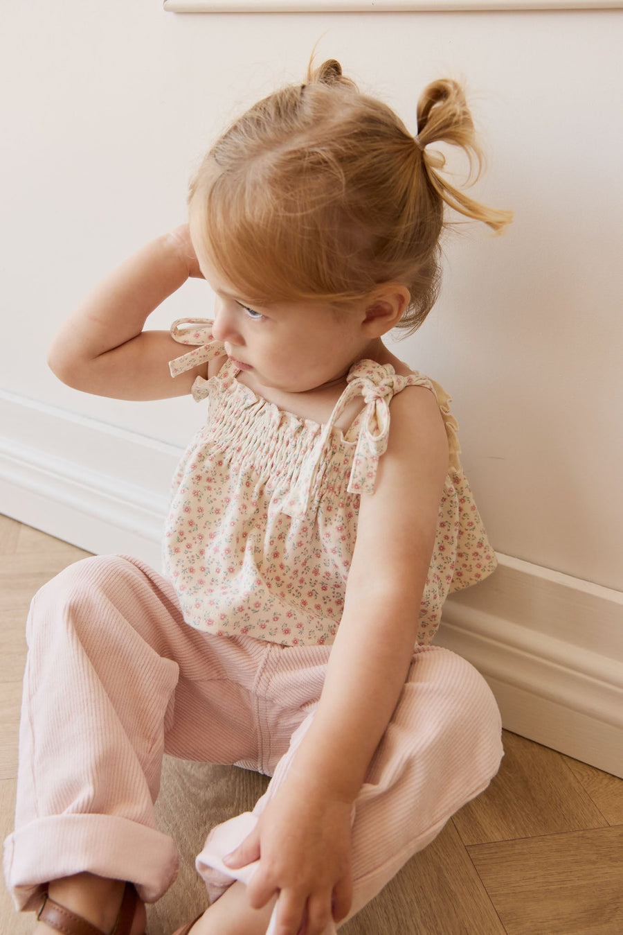 Organic Cotton Emmeline Top - Posy Garden Pink Childrens Top from Jamie Kay Australia