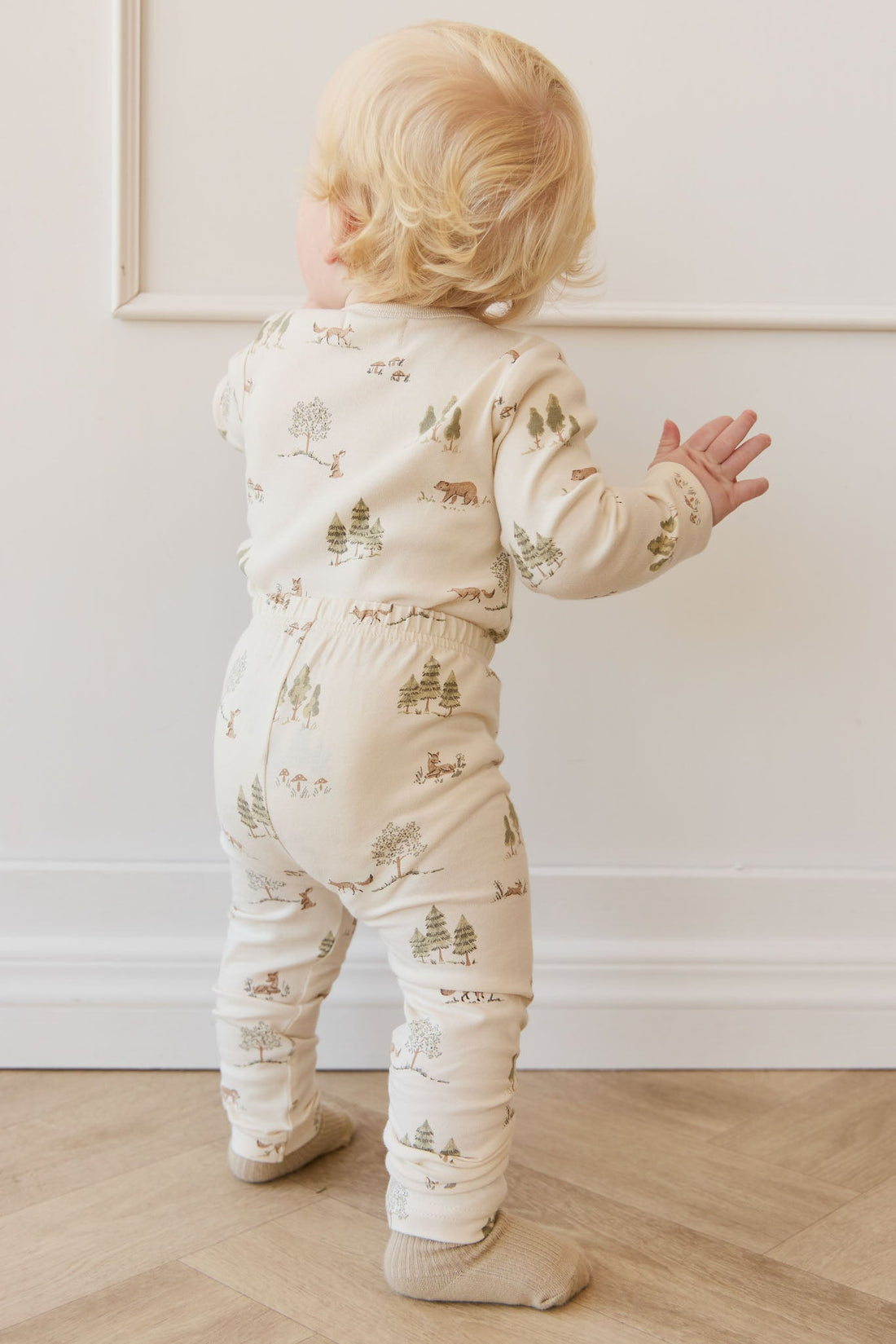 Organic Cotton Fernley Bodysuit - Pine Forest Friends Childrens Bodysuit from Jamie Kay Australia