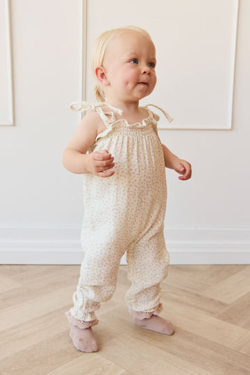 Organic Cotton Muslin Myla Jumpsuit - Pippa Pink Childrens Jumpsuit from Jamie Kay Australia