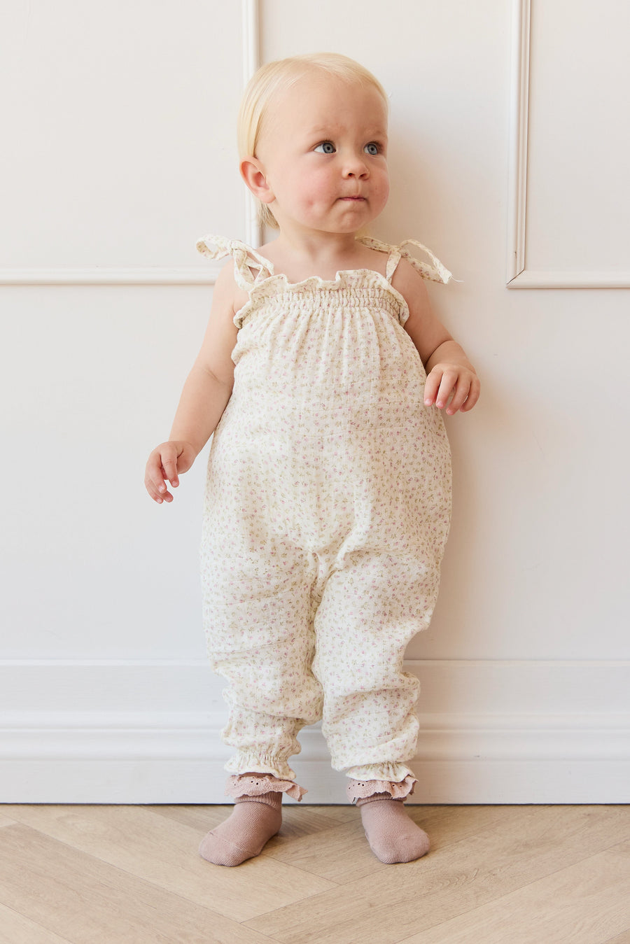Organic Cotton Muslin Myla Jumpsuit - Pippa Pink Childrens Jumpsuit from Jamie Kay Australia