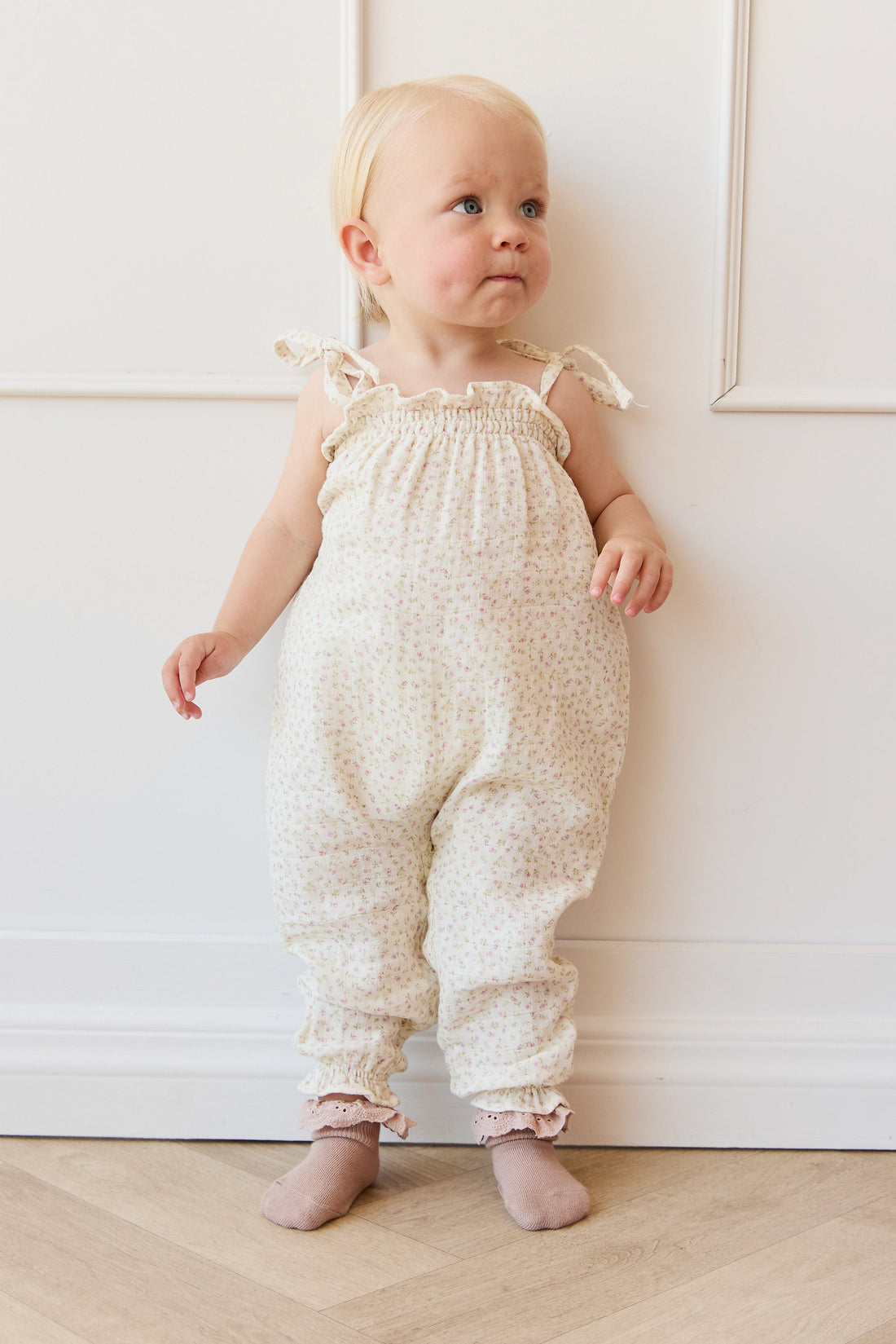 Organic Cotton Muslin Myla Jumpsuit - Pippa Pink Childrens Jumpsuit from Jamie Kay Australia