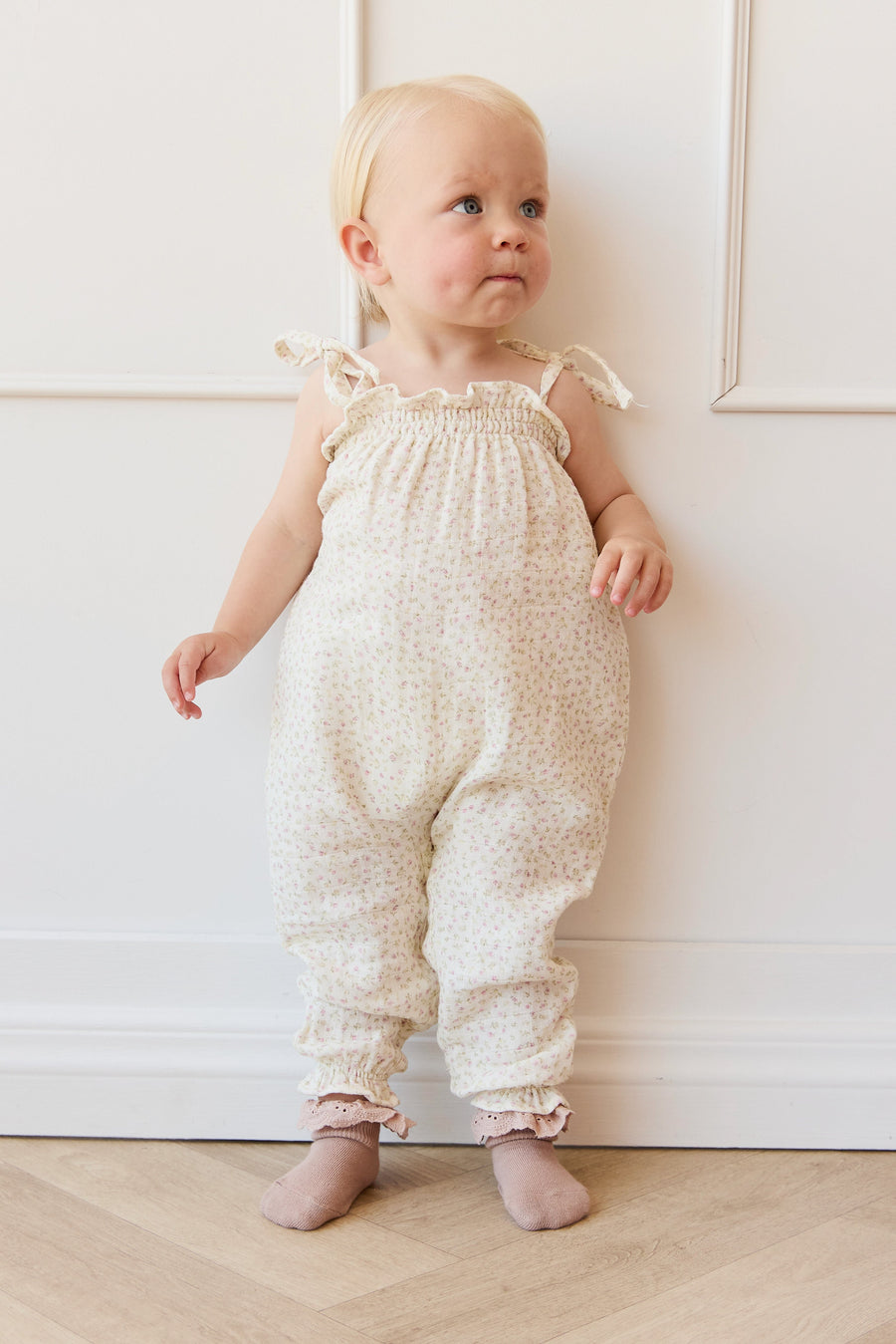 Organic Cotton Muslin Myla Jumpsuit - Pippa Pink Childrens Jumpsuit from Jamie Kay Australia