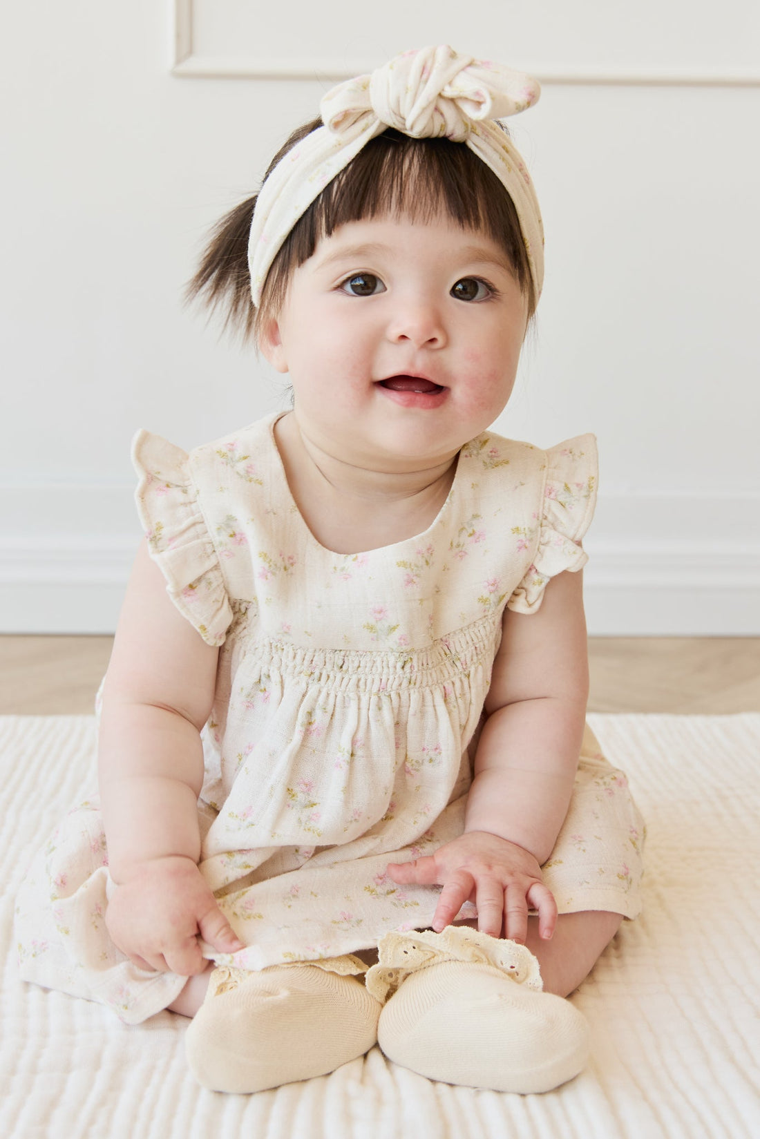 Organic Cotton Muslin Headband - Emelia Pink Childrens Headband from Jamie Kay Australia