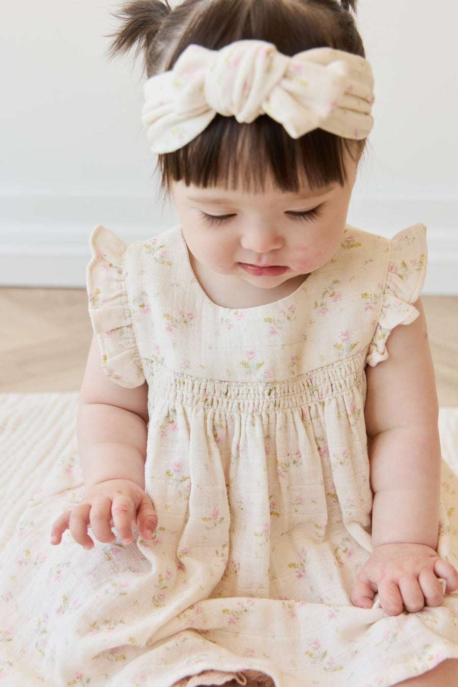 Organic Cotton Muslin Headband - Emelia Pink Childrens Headband from Jamie Kay Australia