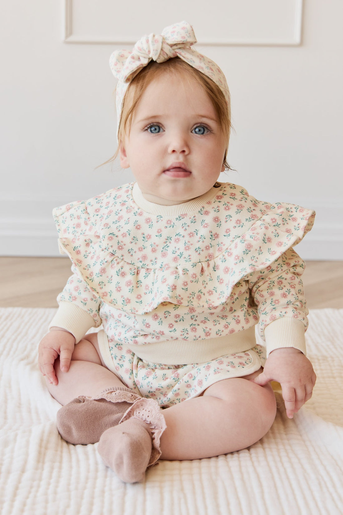 Organic Cotton Mckinley Sweatshirt - Posy Garden Pink Childrens Top from Jamie Kay Australia