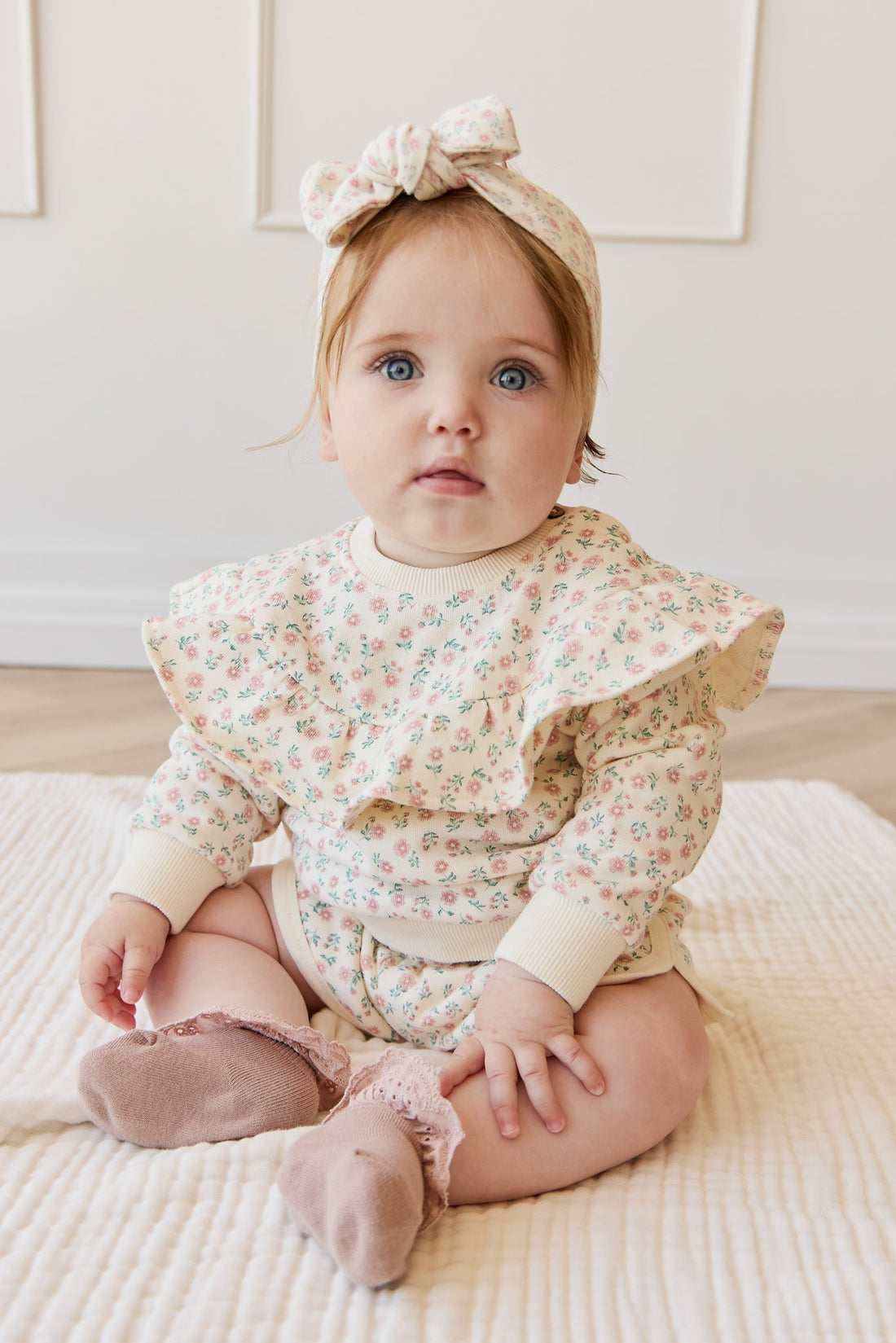 Organic Cotton Mckinley Sweatshirt - Posy Garden Pink Childrens Top from Jamie Kay Australia