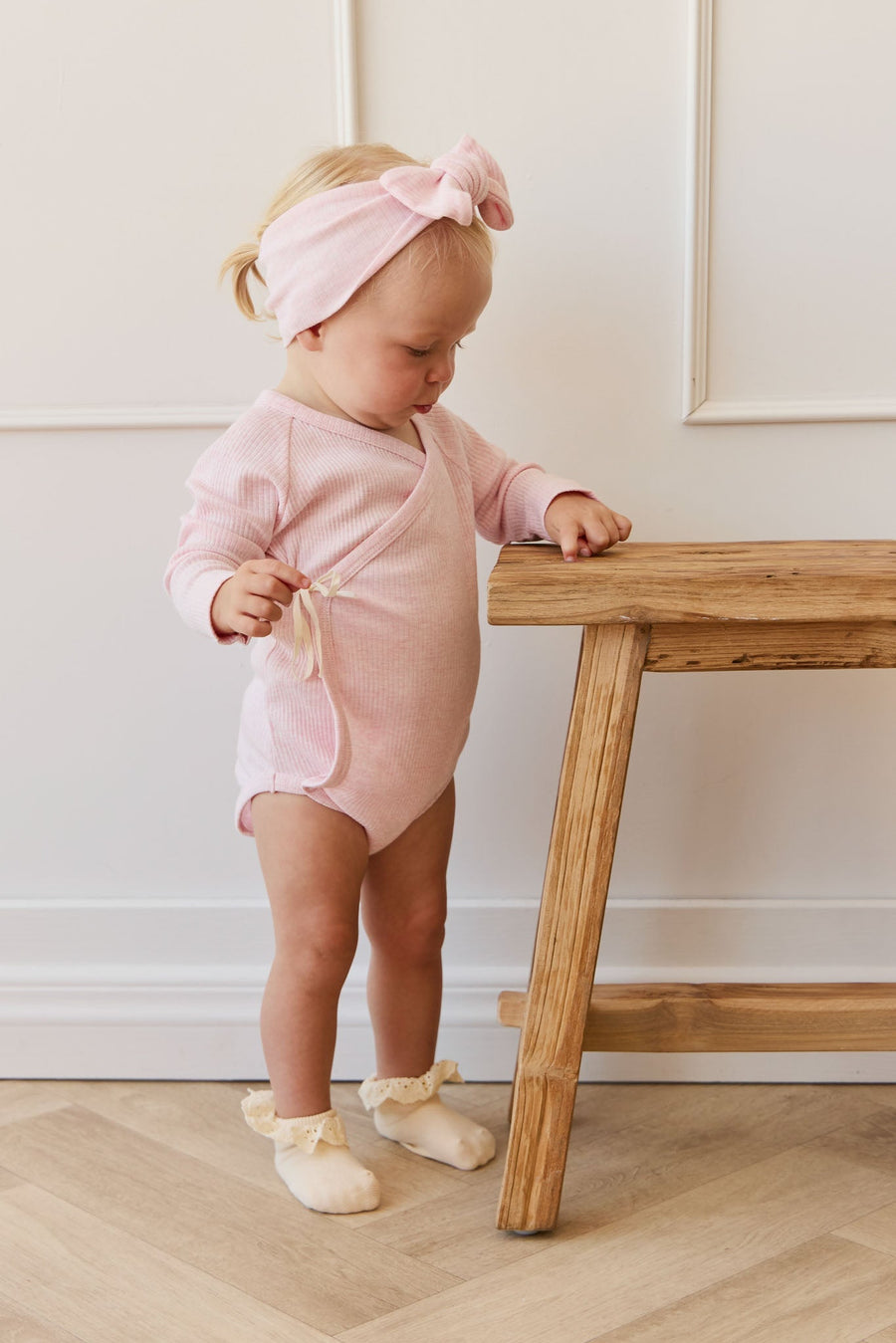 Organic Cotton Modal Lilian Headband - Chalk Marle Childrens Headband from Jamie Kay Australia