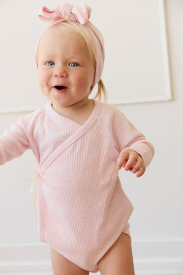 Organic Cotton Modal Marina Long Sleeve Bodysuit - Chalk Marle Childrens Bodysuit from Jamie Kay Australia