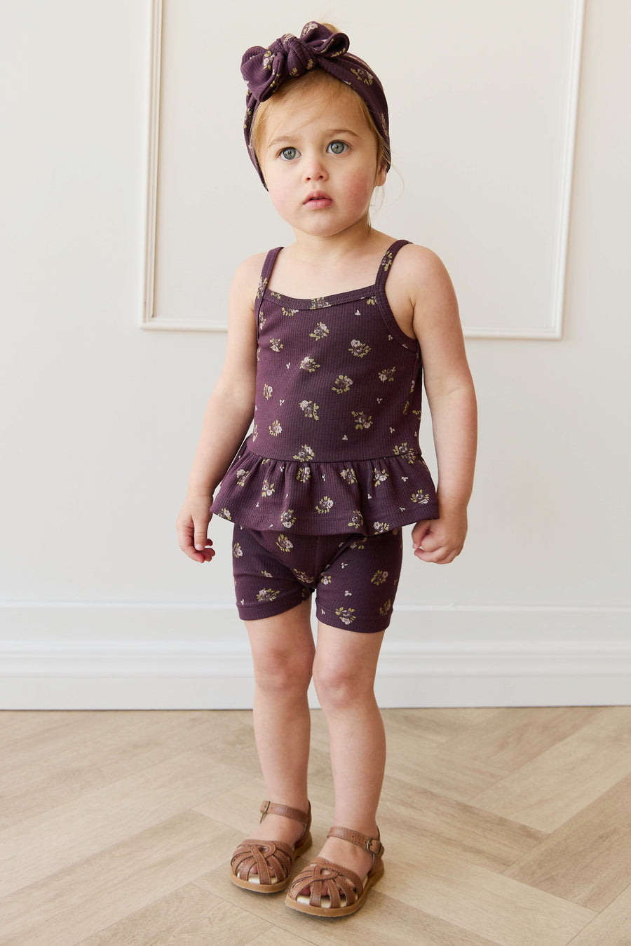 Organic Cotton Fine Rib Everyday Bike Short - Simone Huckleberry Childrens Short from Jamie Kay Australia