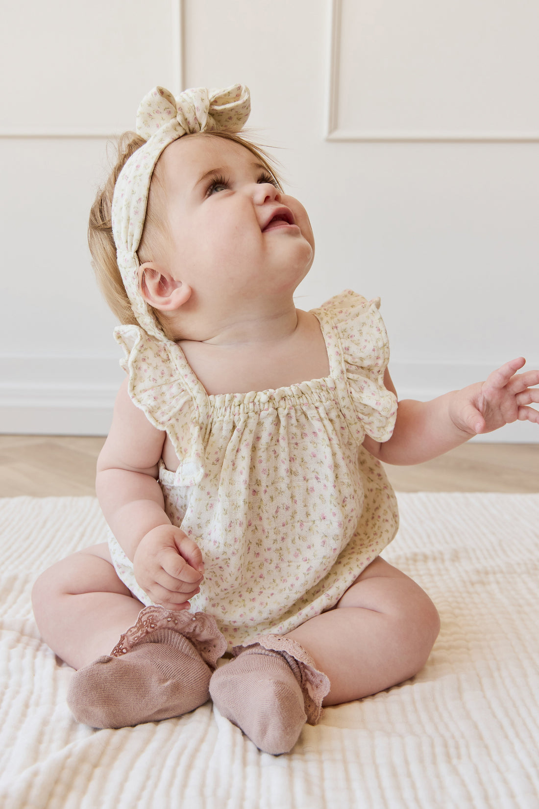 Organic Cotton Muslin Tiana Playsuit - Pippa Pink Childrens Playsuit from Jamie Kay Australia