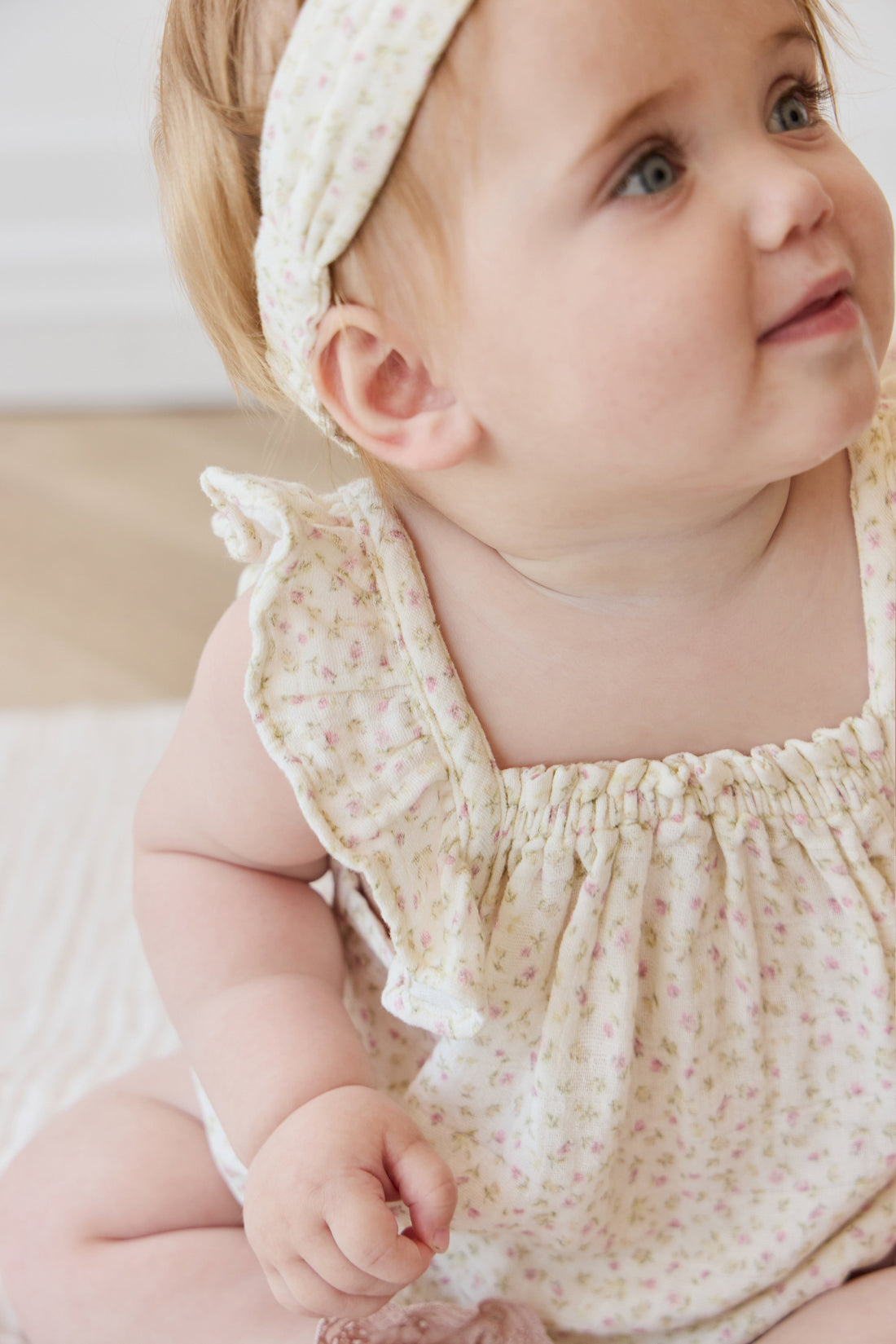 Organic Cotton Muslin Tiana Playsuit - Pippa Pink Childrens Playsuit from Jamie Kay Australia