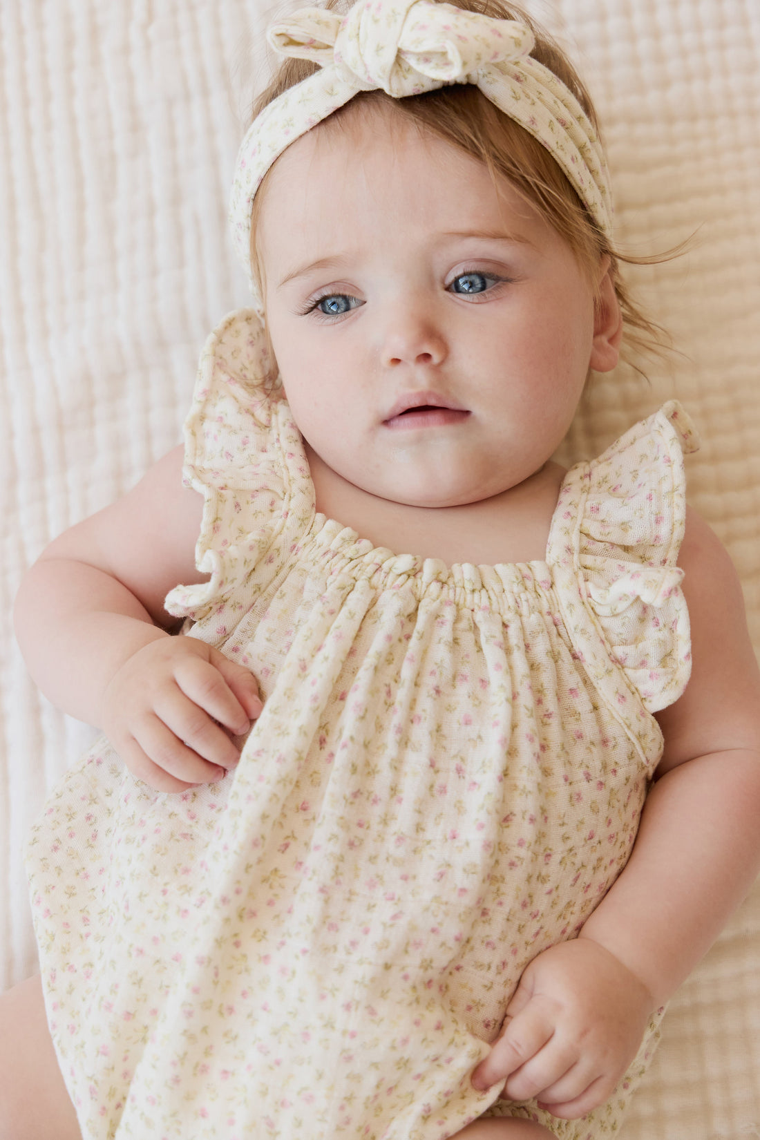 Organic Cotton Muslin Tiana Playsuit - Pippa Pink Childrens Playsuit from Jamie Kay Australia