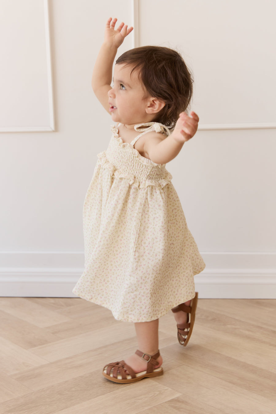 Organic Cotton Muslin Cleo Dress - Pippa Pink Childrens Dress from Jamie Kay Australia