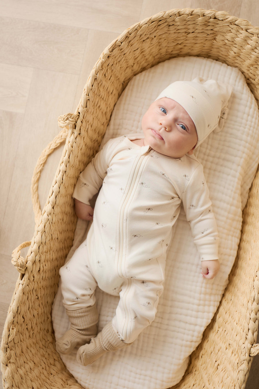 Organic Cotton Reese Zip Onepiece - Bumblebees Childrens Onepiece from Jamie Kay Australia