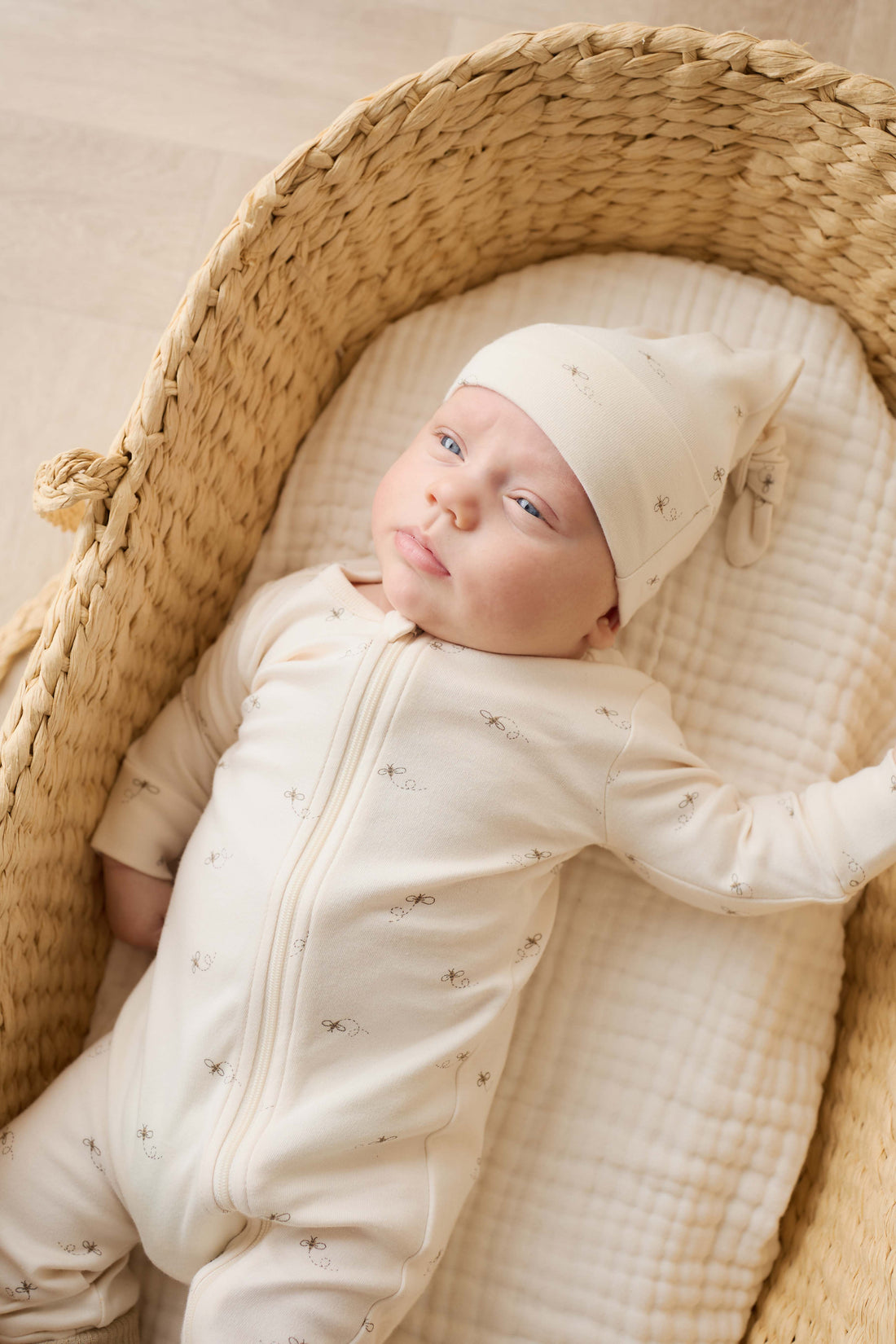 Organic Cotton Knot Beanie - Bumblebees Childrens Beanie from Jamie Kay Australia