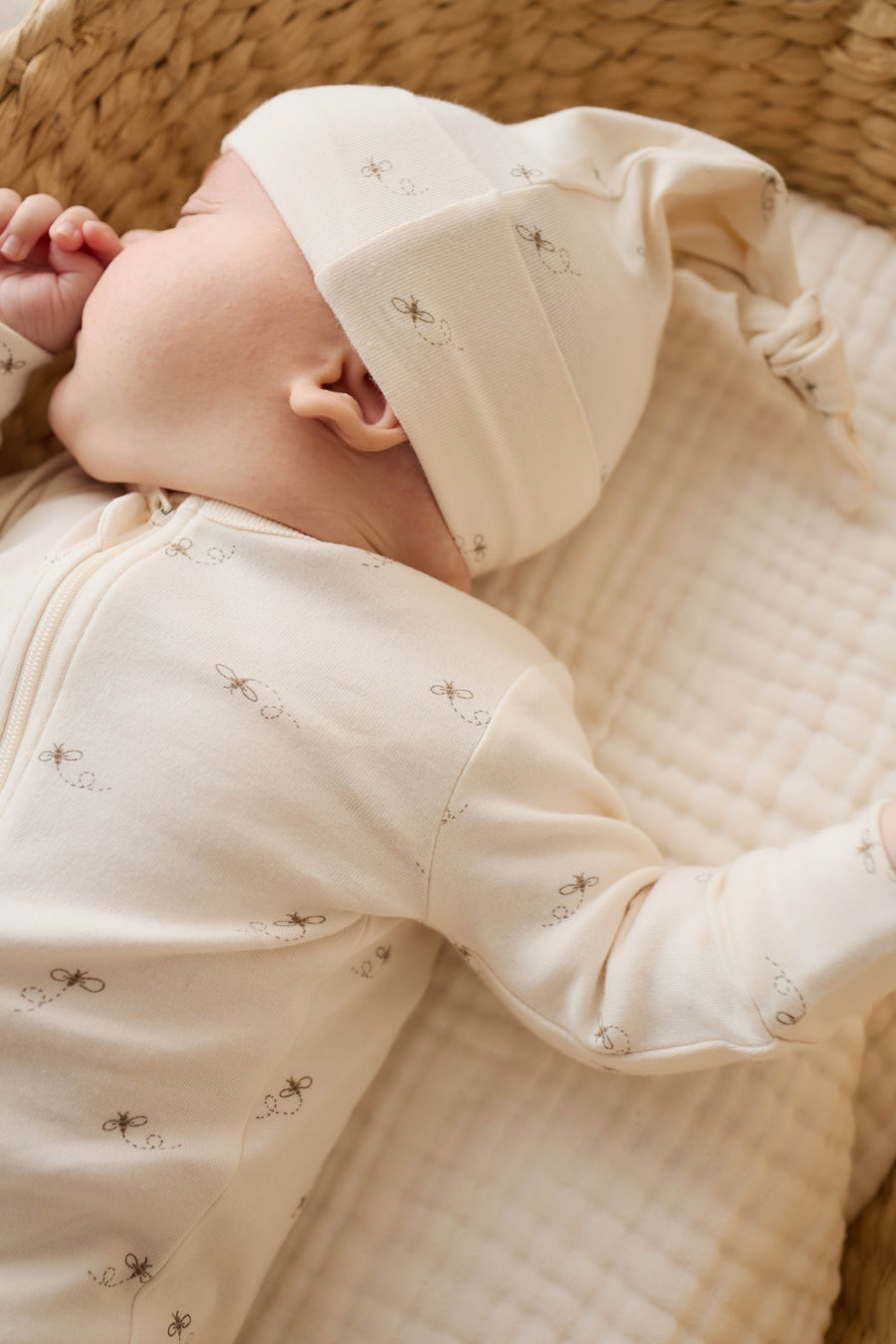 Organic Cotton Knot Beanie - Bumblebees Childrens Beanie from Jamie Kay Australia