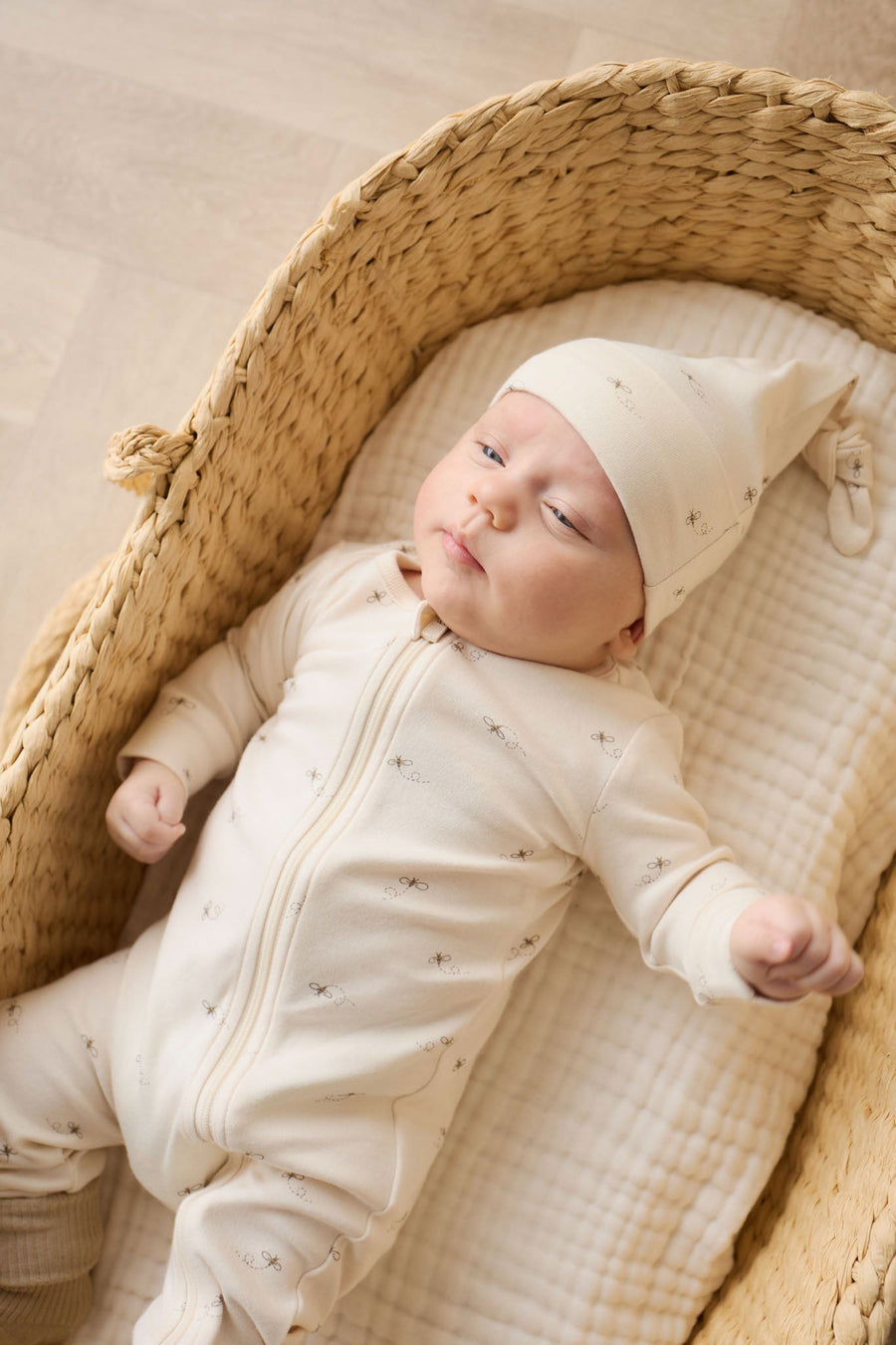 Organic Cotton Knot Beanie - Bumblebees Childrens Beanie from Jamie Kay Australia