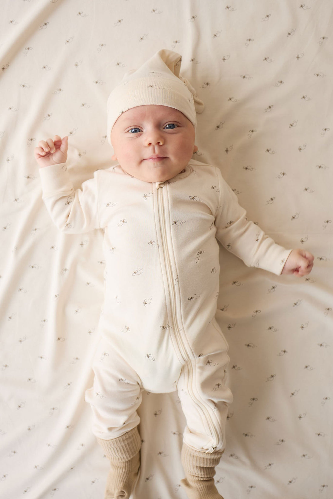 Organic Cotton Reese Zip Onepiece - Bumblebees Childrens Onepiece from Jamie Kay Australia