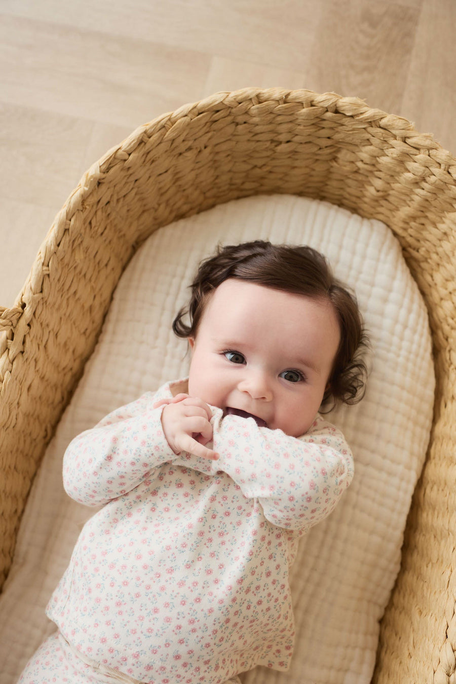 Organic Cotton Wrap Top - Posy Garden Pink Childrens Top from Jamie Kay Australia