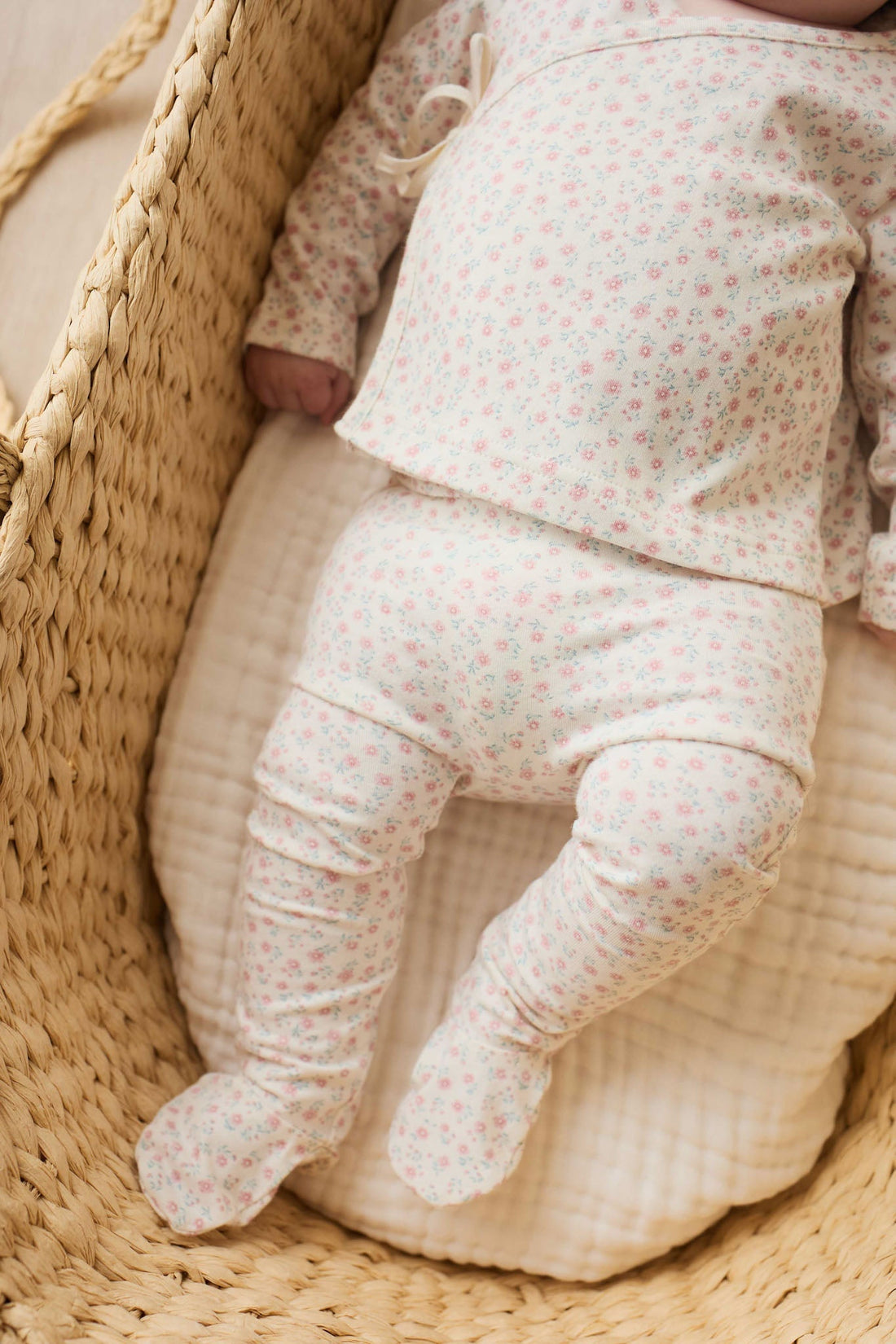 Organic Cotton Everyday Legging - Posy Garden Pink Childrens Legging from Jamie Kay Australia