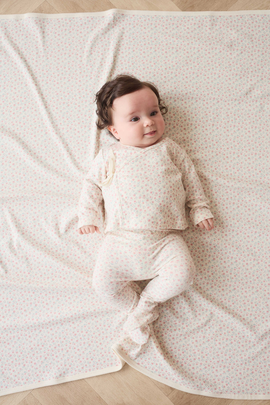 Organic Cotton Footed Pant - Posy Garden Pink Childrens Pant from Jamie Kay Australia