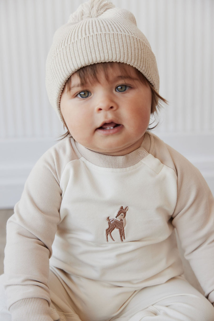 Organic Cotton Tao Sweatshirt Onepiece - Fable Deer Cloud Childrens Onepiece from Jamie Kay Australia