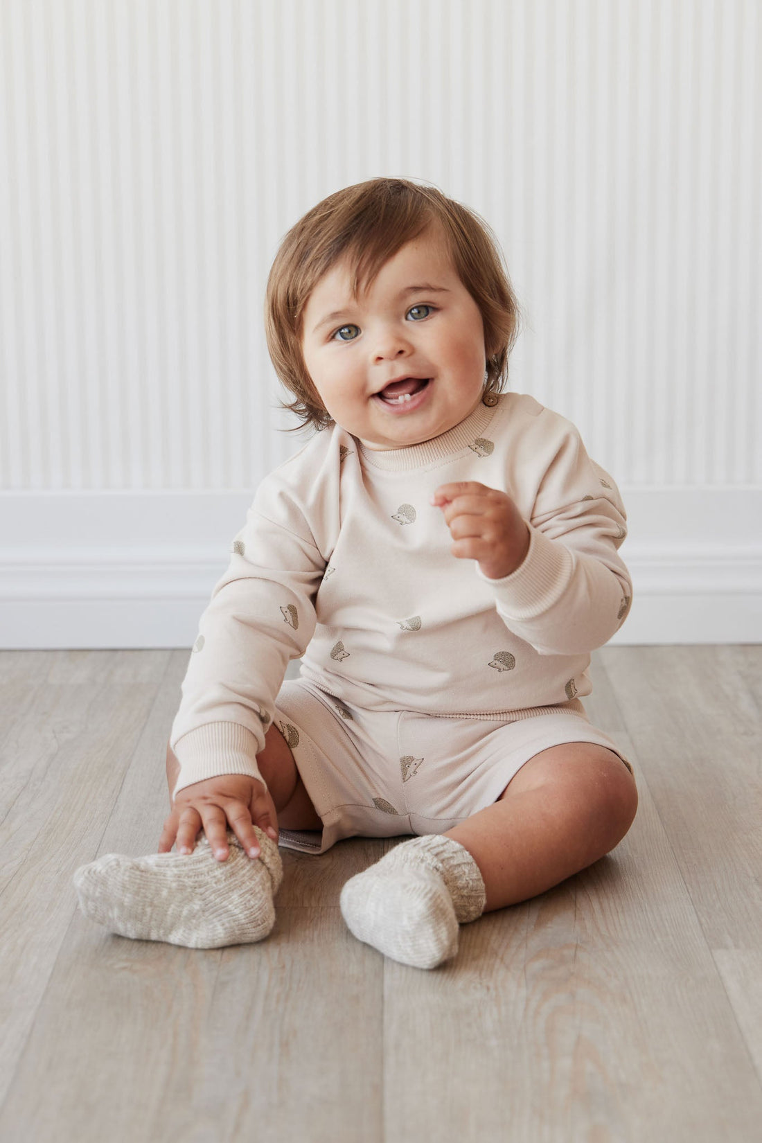 Organic Cotton Andy Short - Henry Hedgehog Birch Childrens Short from Jamie Kay Australia