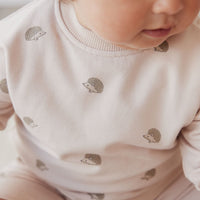 Organic Cotton Kit Sweatshirt - Henry Hedgehog Birch Childrens Top from Jamie Kay Australia