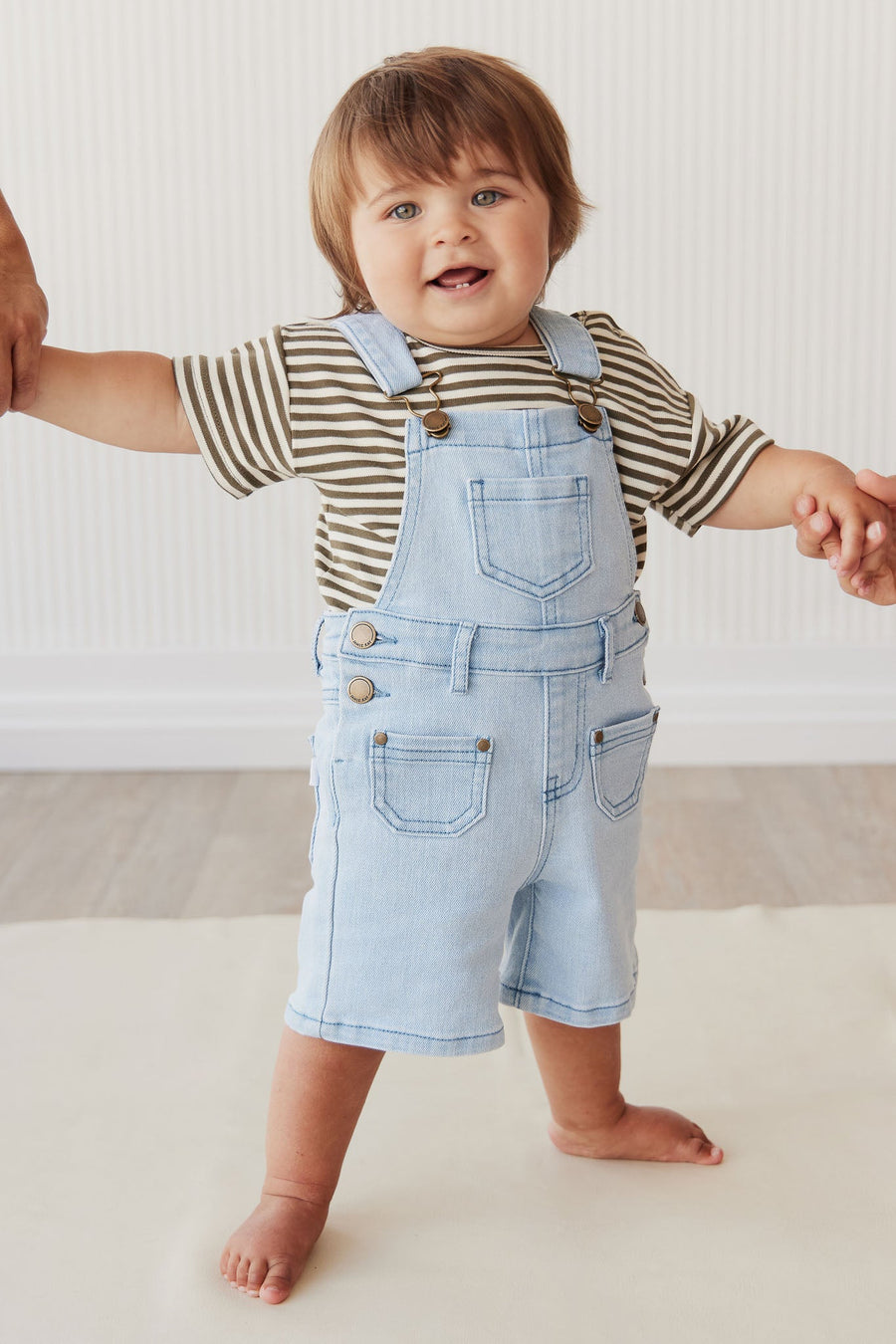 Chase Twill Short Overall - Washed Denim Childrens Overall from Jamie Kay Australia