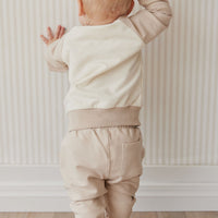 Organic Cotton Jalen Track Pant - Soft Sand Childrens Pant from Jamie Kay Australia