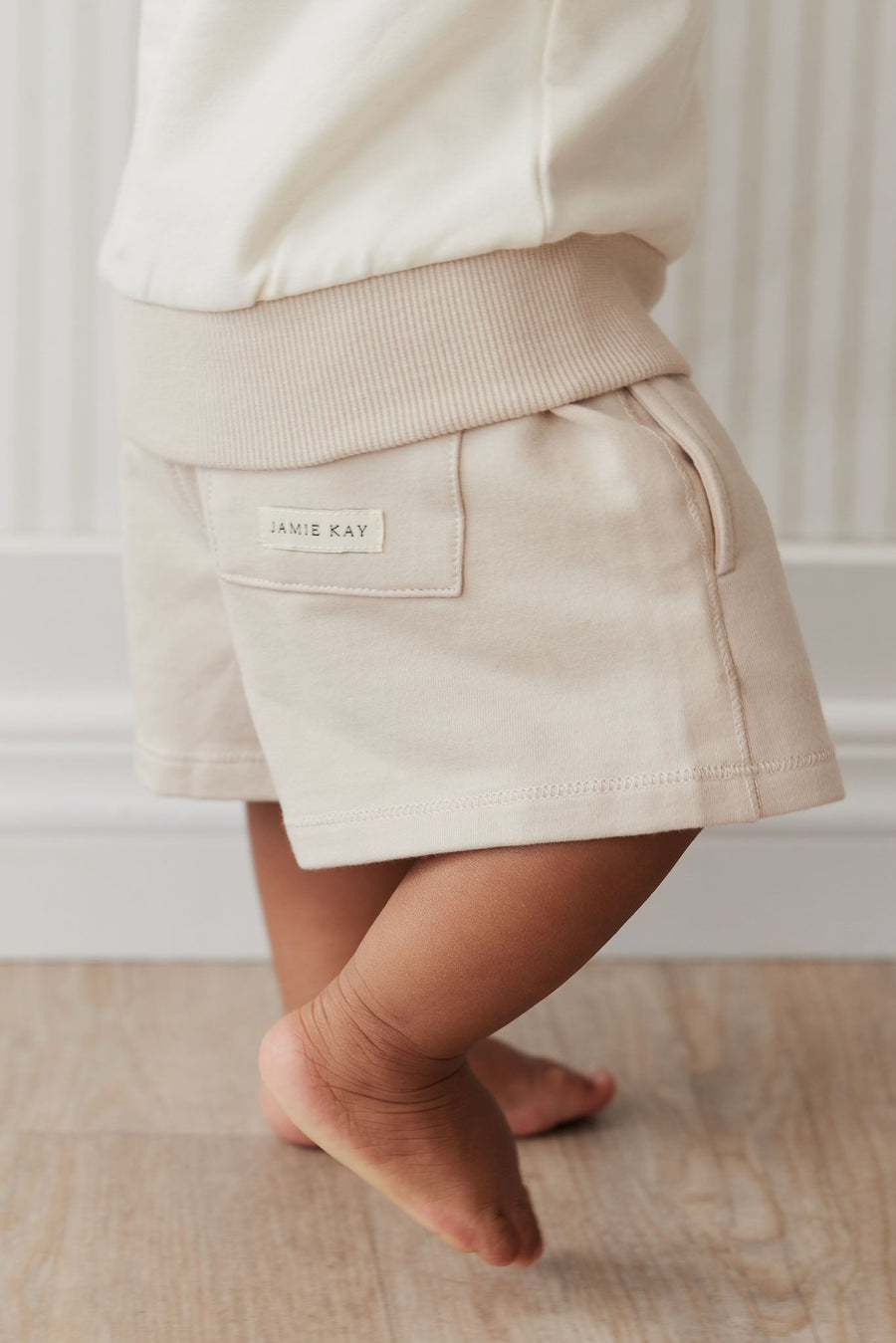 Organic Cotton Jalen Short - Soft Sand Childrens Short from Jamie Kay Australia