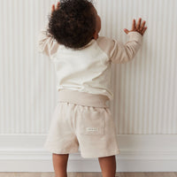 Organic Cotton Jalen Short - Soft Sand Childrens Short from Jamie Kay Australia