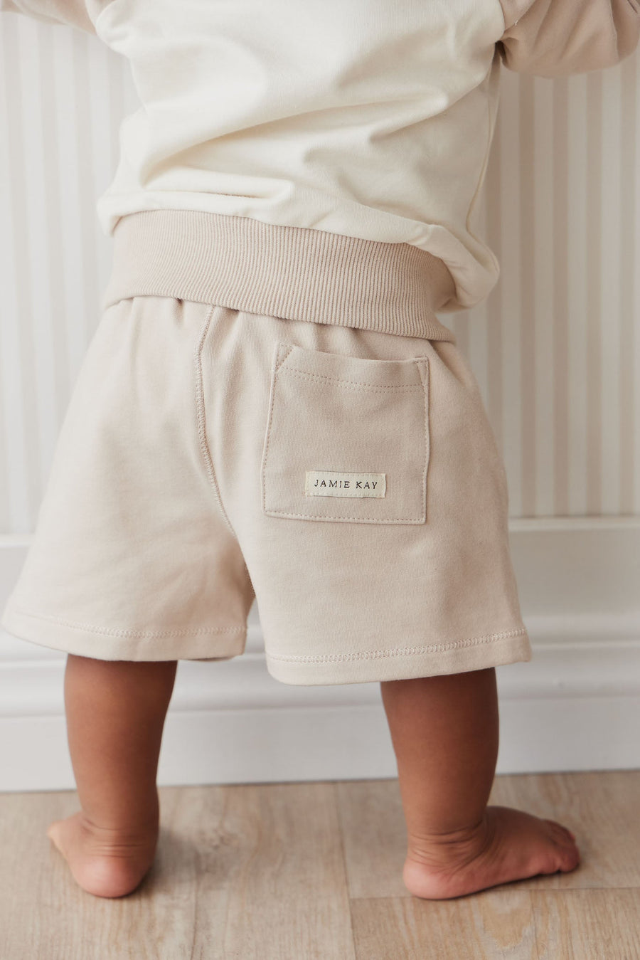 Organic Cotton Jalen Short - Soft Sand Childrens Short from Jamie Kay Australia