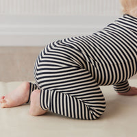 Organic Cotton Modal Everyday Legging - Narrow Stripe Constellation/Soft Clay Childrens Legging from Jamie Kay Australia